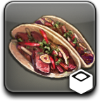 収集用のタコス・カルネ・アサーダ